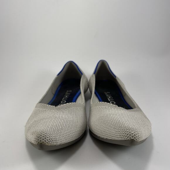 Rothy’s The Point Pointed Toe Flats Womens Size 8 Birdeye Flax Light Gray Rothys - Picture 2 of 9